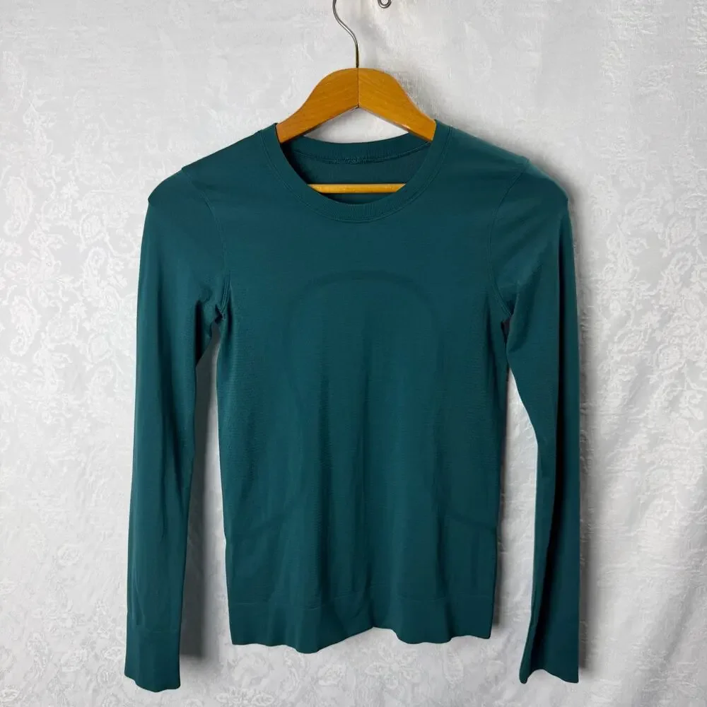 lululemon Teal Seamless Long Sleeve Athletic Top No Tag